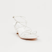Bexie Bow Ankle Strap Heels - White