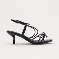Bexie Bow Ankle Strap Heels - Black