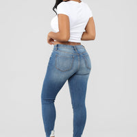 Ego Trip Mid Rise Jeans - Medium Blue Wash