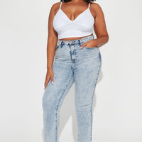 Tall Took Him By Surprise Slim Fit Boyfriend Jeans - Light Blue Wash