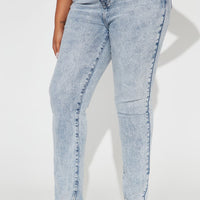 Tall Took Him By Surprise Slim Fit Boyfriend Jeans - Light Blue Wash