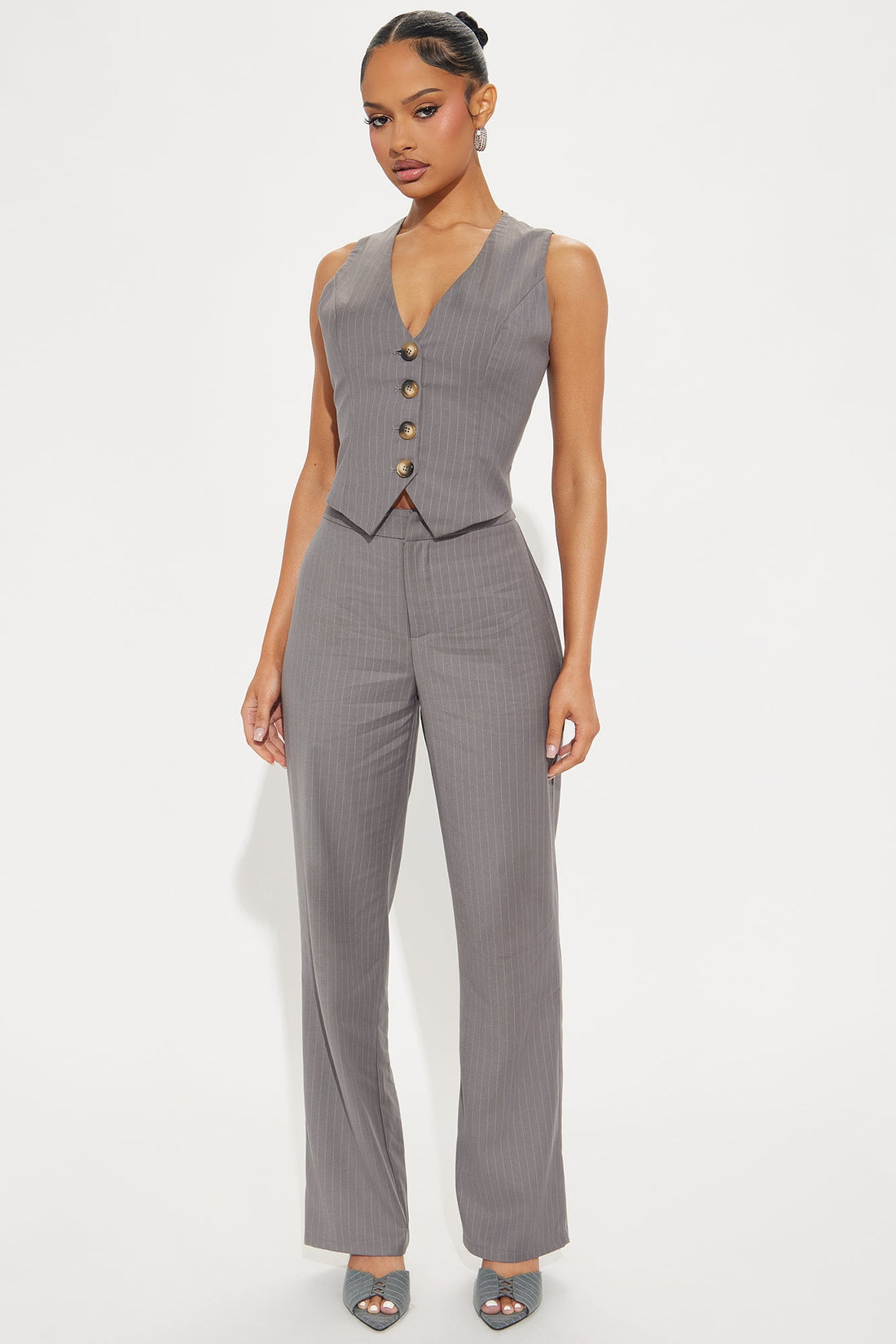 Lesson Learnt 2 Piece Blazer - Charcoal