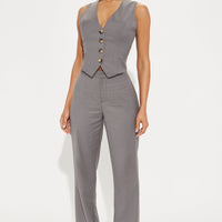 Lesson Learnt 2 Piece Blazer - Charcoal