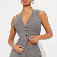 Lesson Learnt 2 Piece Blazer - Charcoal