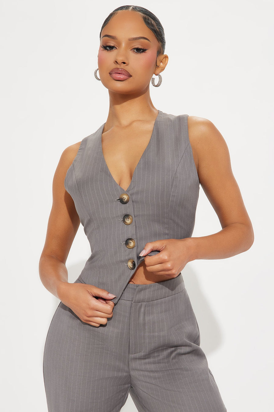 Lesson Learnt 2 Piece Blazer - Charcoal