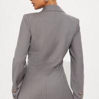 Lesson Learnt 2 Piece Blazer - Charcoal