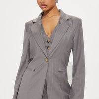 Lesson Learnt 2 Piece Blazer - Charcoal