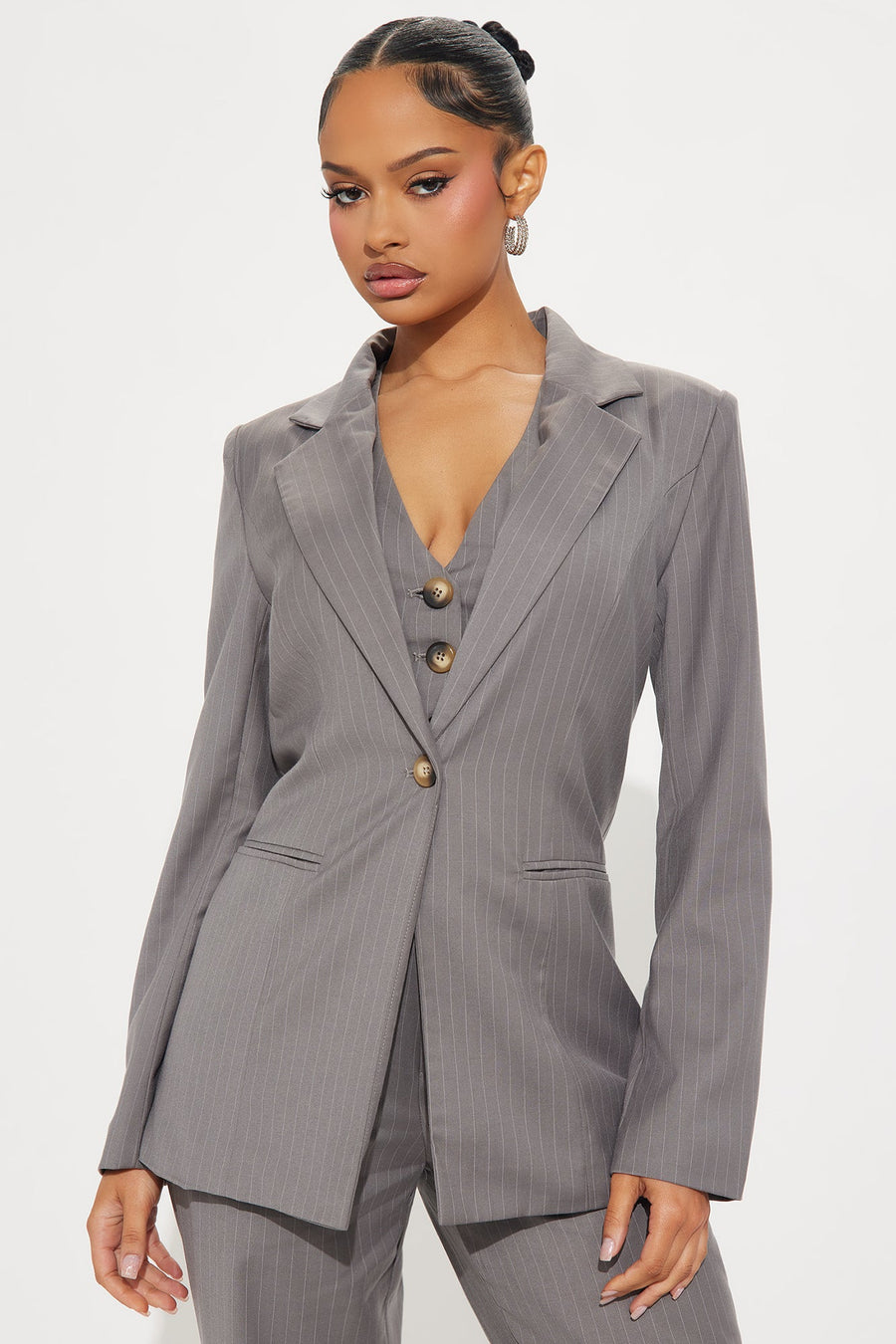 Lesson Learnt 2 Piece Blazer - Charcoal