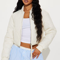 Up In The Lifts Lightweight Quilted Jacket - Cream