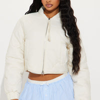 Up In The Lifts Lightweight Quilted Jacket - Cream