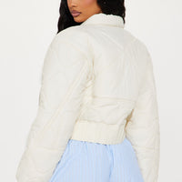 Up In The Lifts Lightweight Quilted Jacket - Cream