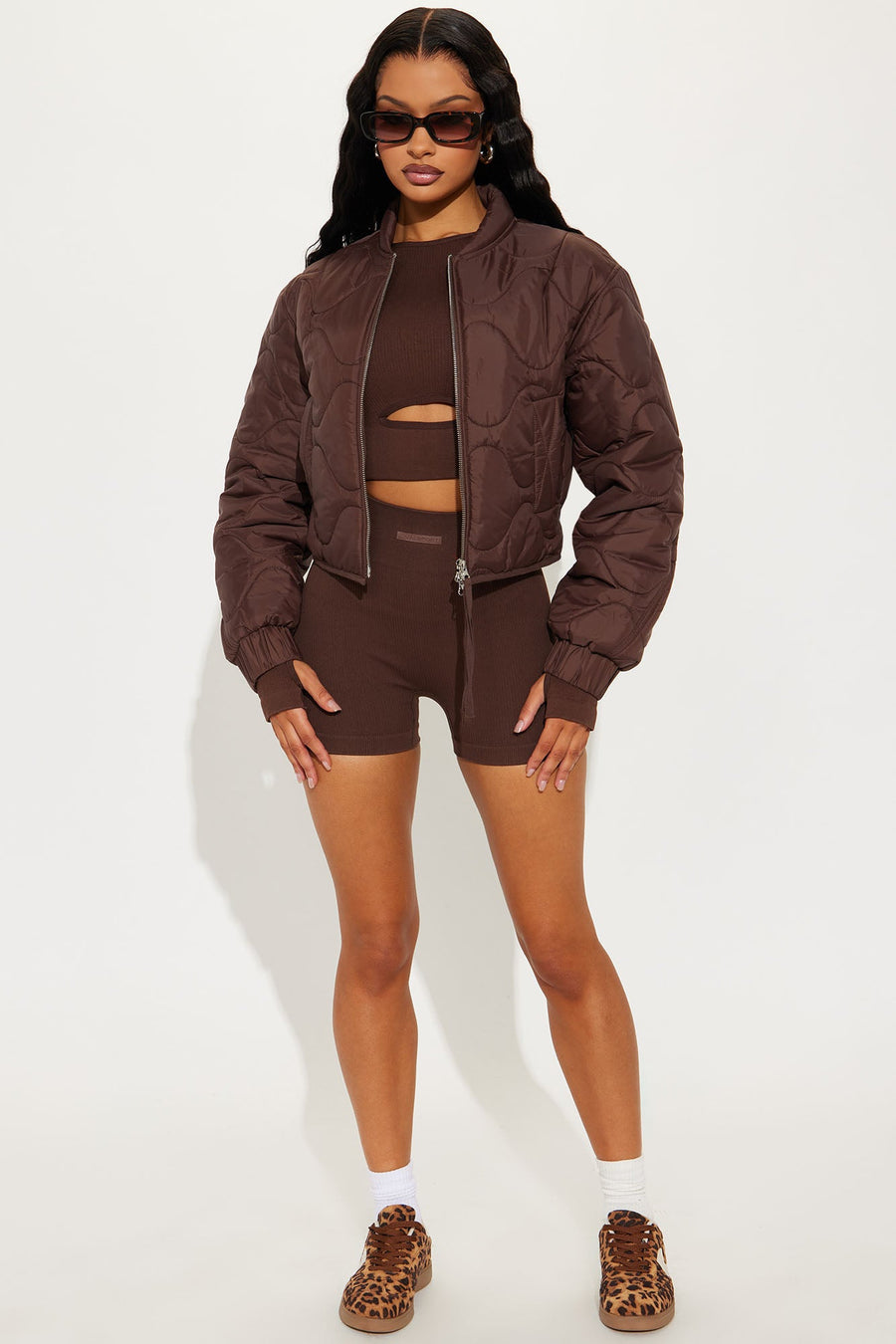 Up In The Lifts Lightweight Quilted Jacket - Chocolate