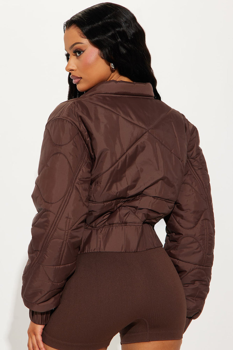 Up In The Lifts Lightweight Quilted Jacket - Chocolate