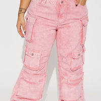 Billie Low Slung Cargo Jeans - Pink