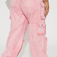 Billie Low Slung Cargo Jeans - Pink