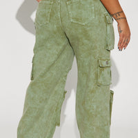Billie Low Slung Cargo Jeans - Green