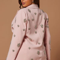 Verona Embellished Single Breasted Jacket - Rose