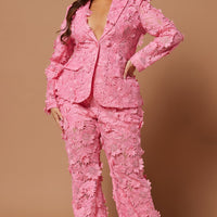 Denise Embroidered Blazer - Pink