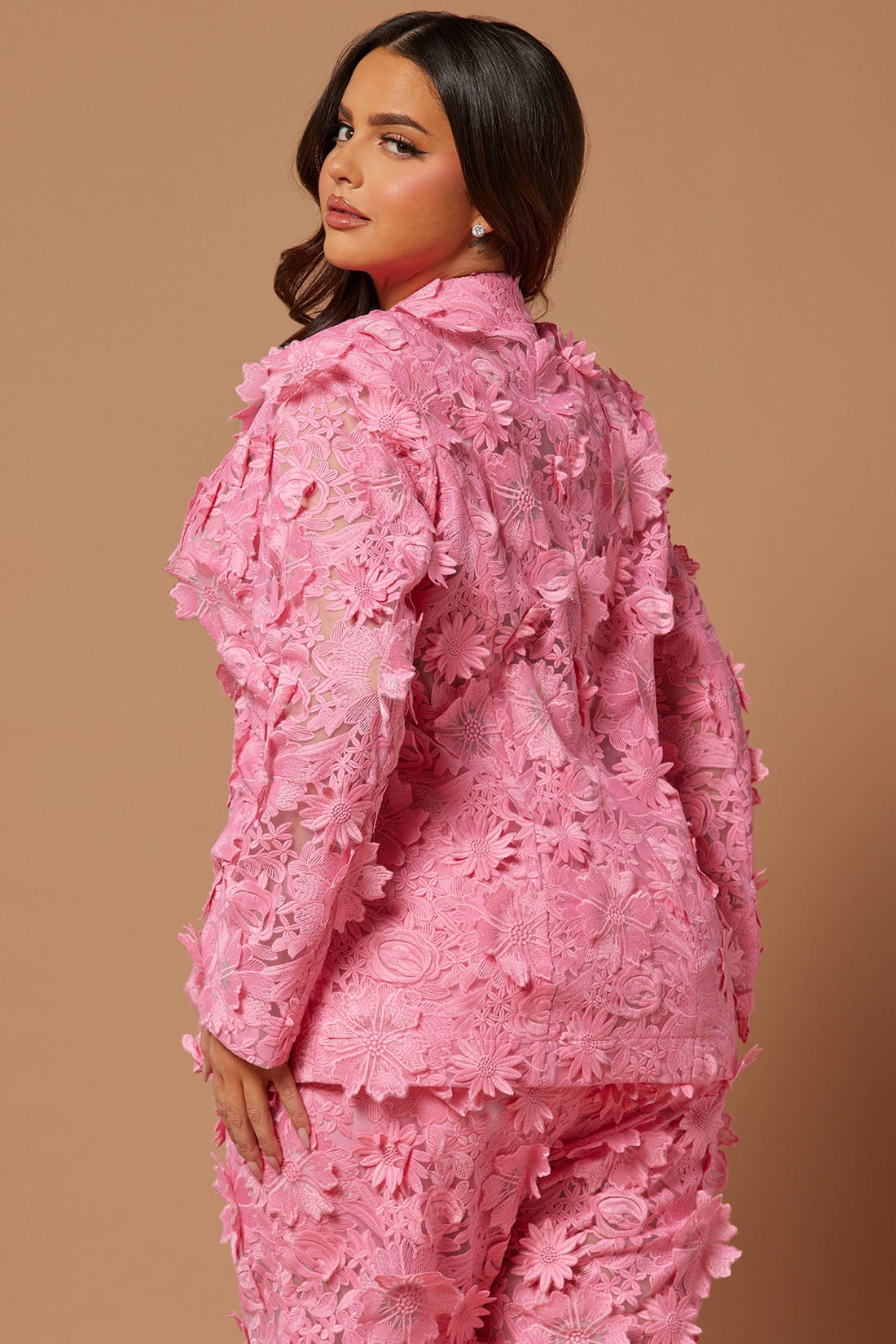 Denise Embroidered Blazer - Pink