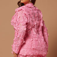 Denise Embroidered Blazer - Pink