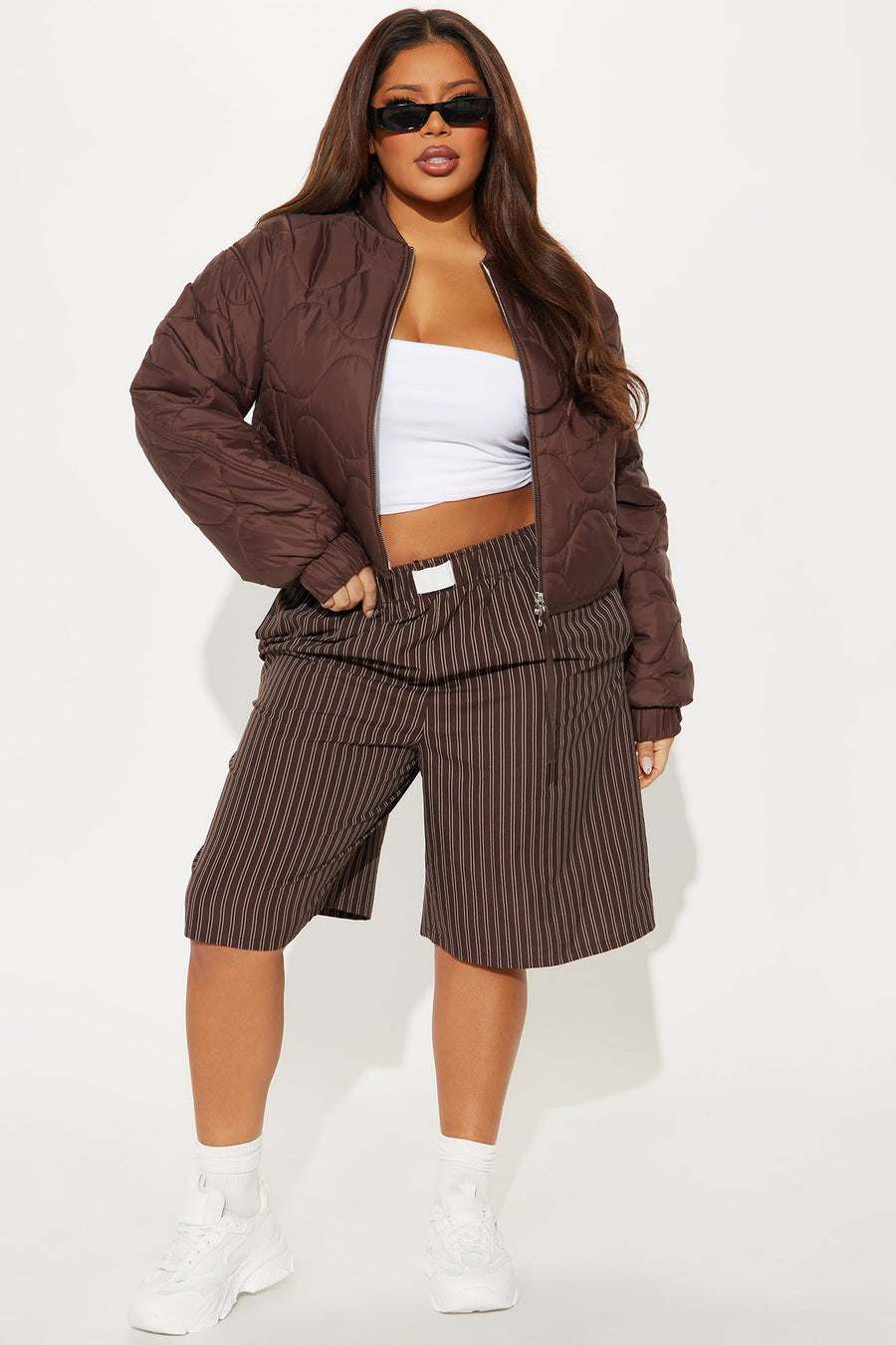 Up In The Lifts Lightweight Quilted Jacket - Chocolate