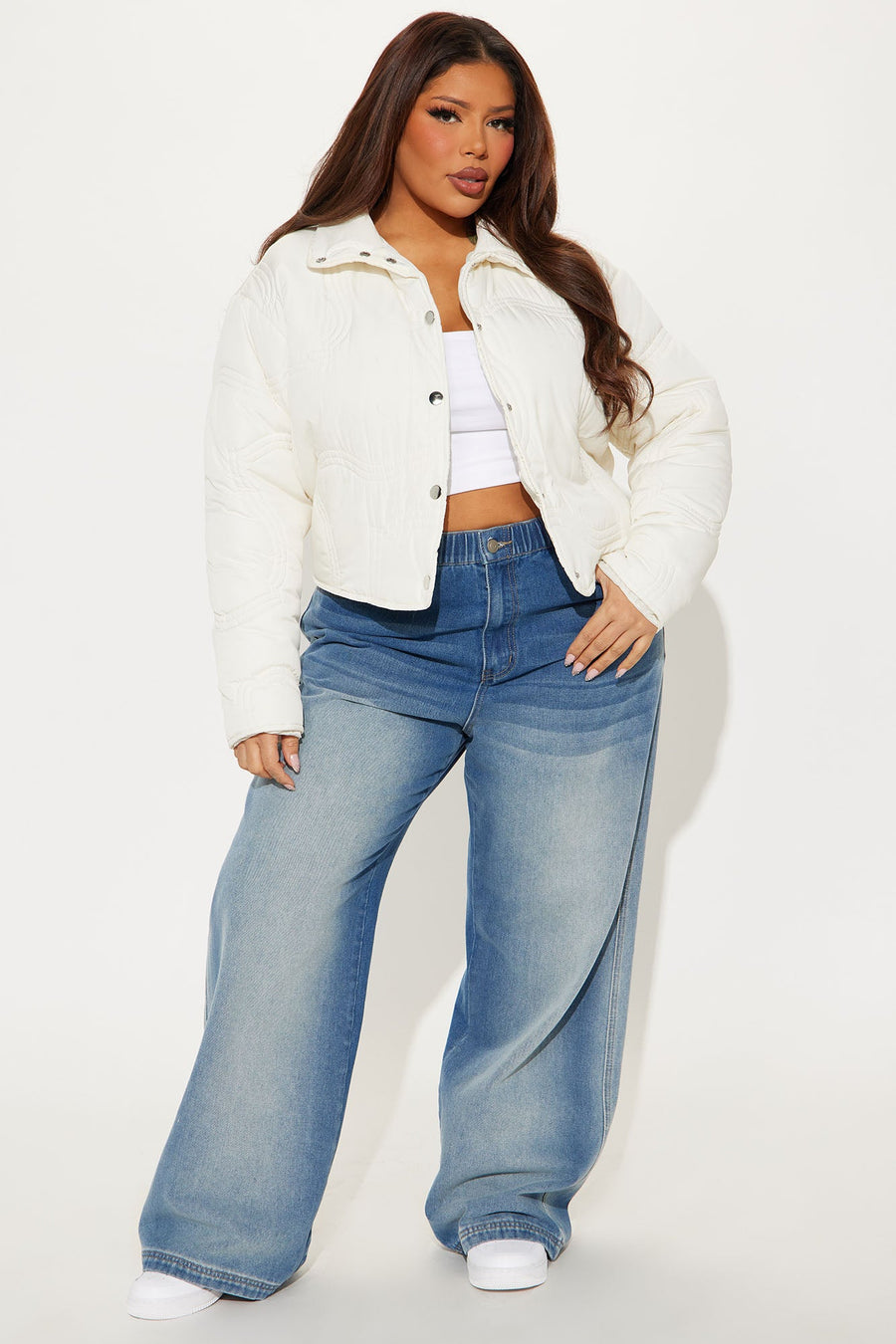 Sky High Light Weight Puffer Jacket - Cream