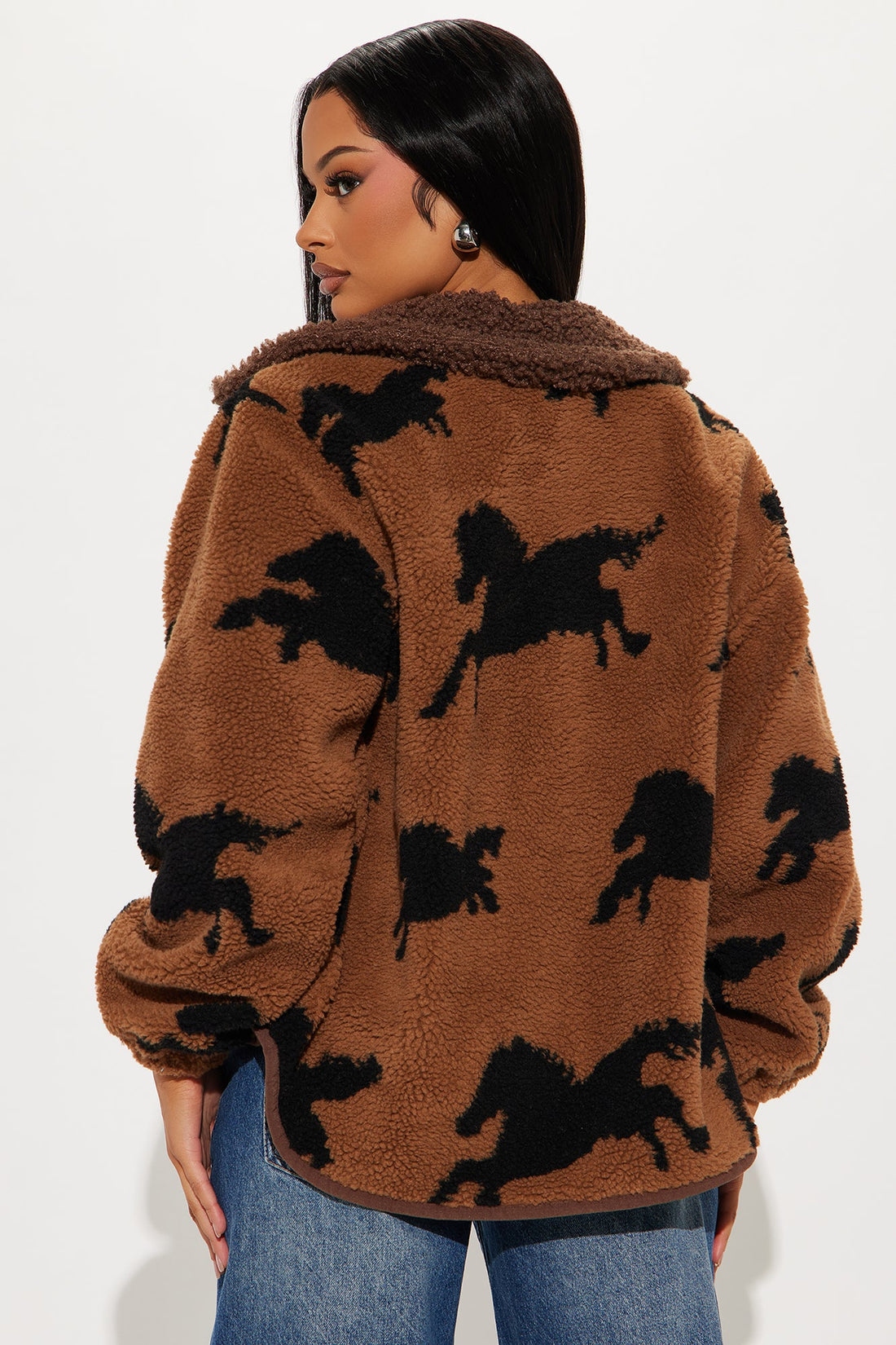 Running Wild Sherpa Jacket - Brown Combo