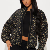 As Sweet As Ever Oversized Quilted Jacket - Black