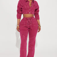 Oasis Stretch Cropped Denim Jacket - Pink