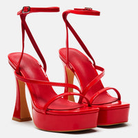 Andrea Platform Block Heels - Red