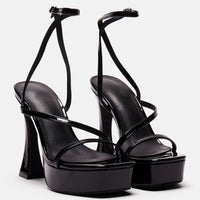 Andrea Platform Block Heels - Black
