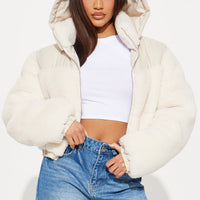Up North Sherpa Puffer Jacket - Cream