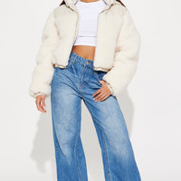 Up North Sherpa Puffer Jacket - Cream