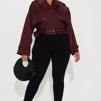 Leona Cropped Trench - Wine