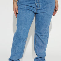 Crossover Straight Leg Jeans - Medium Wash
