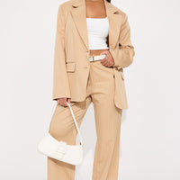Kelsey Pinstripe Blazer - Tan