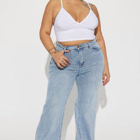 Bridge The Distance Wide Leg Jeans - Medium Blue Wash