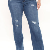 Tall Road Tripper Ripped Stretch Flare Jeans - Dark Wash