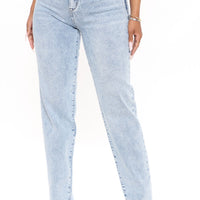 Took Him By Surprise Slim Fit Boyfriend Jeans - Light Blue Wash