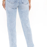 Took Him By Surprise Slim Fit Boyfriend Jeans - Light Blue Wash