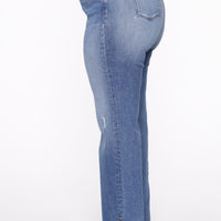 Killing 'Em Softly Side Split Jean - Medium Blue Wash