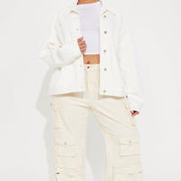 So Laid Back Washed Denim Jacket - Off White