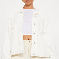 So Laid Back Washed Denim Jacket - Off White