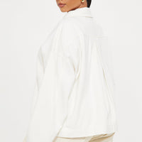 So Laid Back Washed Denim Jacket - Off White