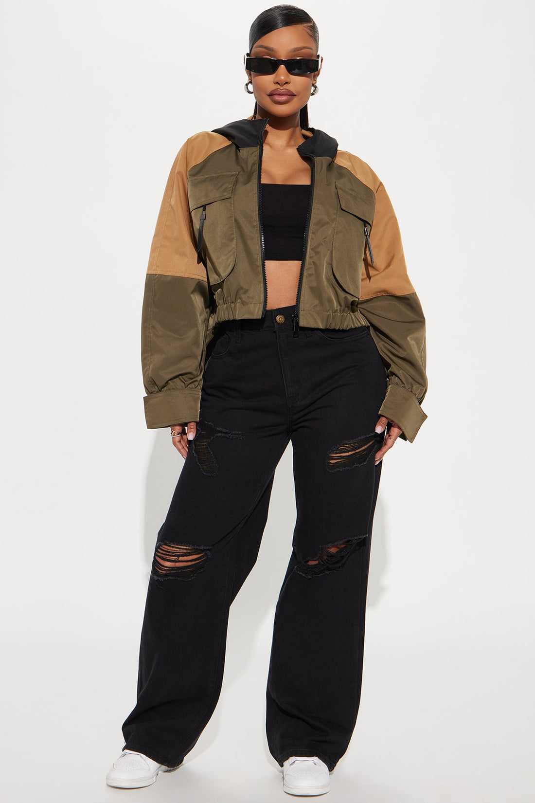 Trail Trek Hooded Jacket - Olive/combo