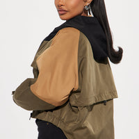 Trail Trek Hooded Jacket - Olive/combo