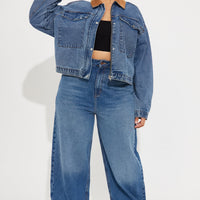 No More Drama Denim Barn Jacket - Medium Wash