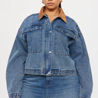 No More Drama Denim Barn Jacket - Medium Wash
