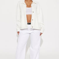 So Laid Back Washed Denim Jacket - Off White