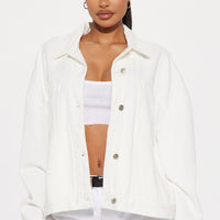 So Laid Back Washed Denim Jacket - Off White